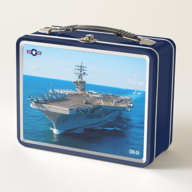 US AIRCRAFT CARRIER METAL LUNCH BOX (Front)