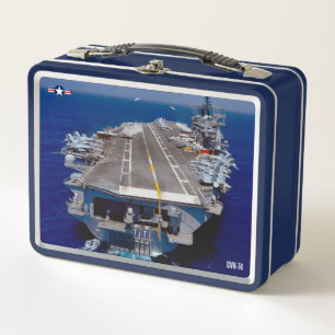 US AIRCRAFT CARRIER METAL LUNCH BOX
