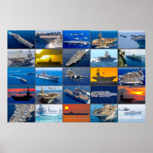 US AIRCRAFT CARRIERS “MONTAGE” POSTER