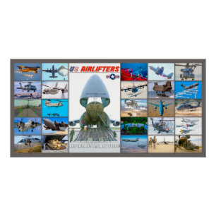 US AIRLIFT AIRCRAFT “MONTAGE” POSTER