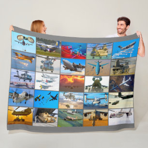 US AIRLIFT AVIATION “MONTAGE” FLEECE BLANKET