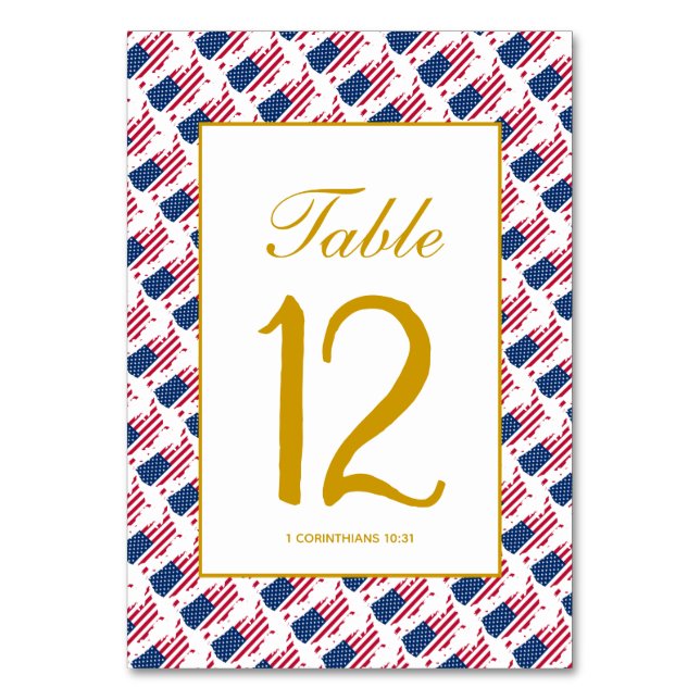 US AMERICA Banquet Celebration Wedding Table Number (Front)