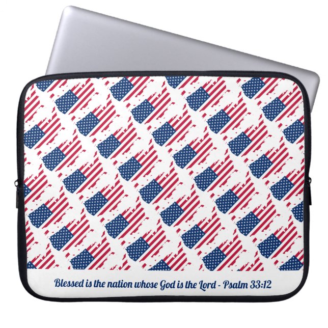 US AMERICA Christian Blessed Nation Laptop Laptop Sleeve (Front)
