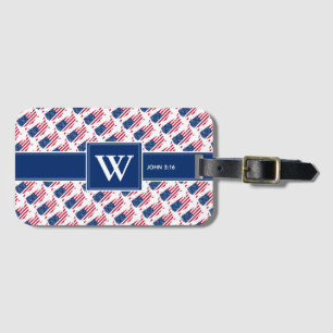 US AMERICA Christian Monogram Luggage Tag