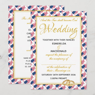 US AMERICA Christian Scripture Custom Wedding Invitation