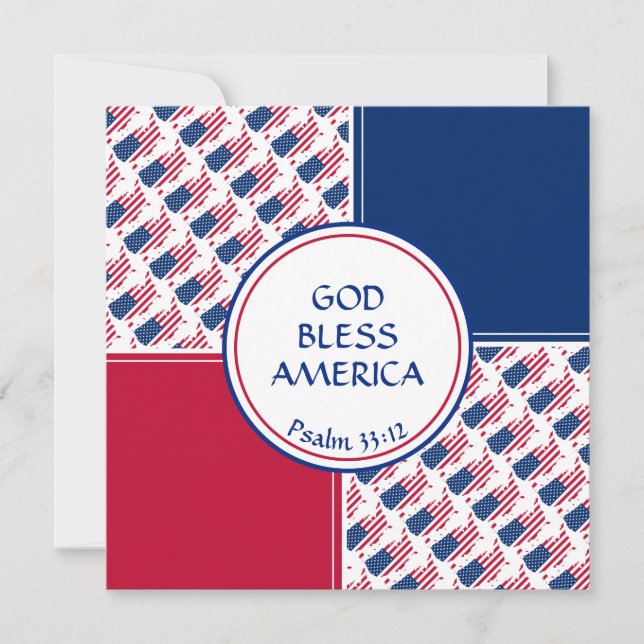 US AMERICA FLAG Custom Birthday Greeting Holiday Card (Front)
