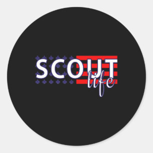 Us America Flag Scout Life Classic Round Sticker