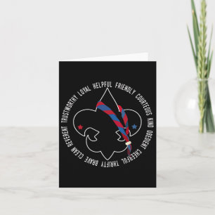Us America Flag Scouting Law For Kids Card