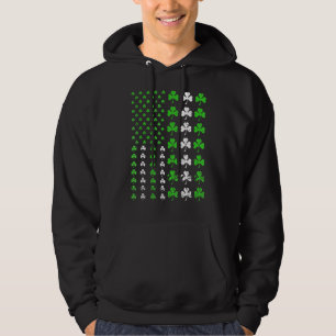 Us America Flag Shamrock Clover St Patricks Day Pa Hoodie