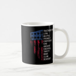 Us America Flag Vintage Scouting Law Coffee Mug