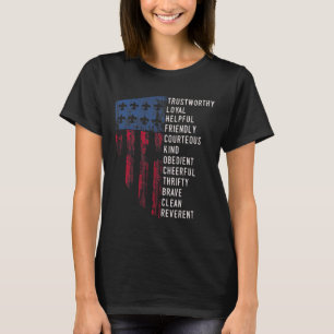 Us America Flag Vintage Scouting Law  T-Shirt