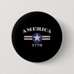 Us American Flag 4th Of July Est 1776 Patriotic Am 6 Cm Round Badge