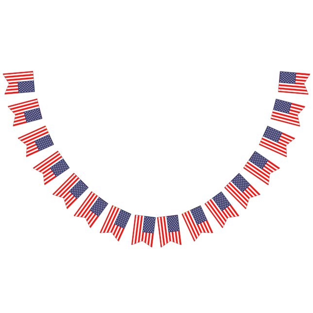 US American flag 4th of July Party Bunting Banner (All)