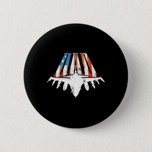 Us American Flag Air Fighter Jet Fathers Day 4th O 6 Cm Round Badge