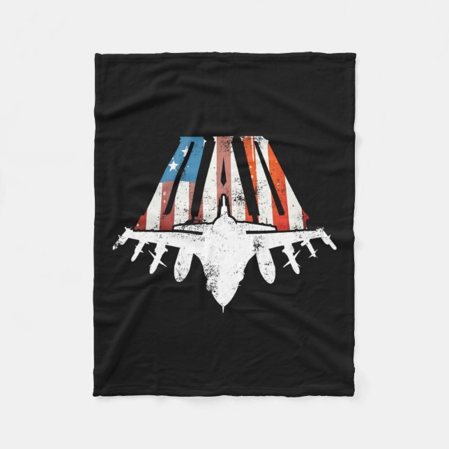 Us American Flag Air Fighter Jet Fathers Day 4th O Fleece Blanket (Front)