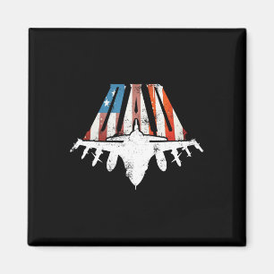 Us American Flag Air Fighter Jet Fathers Day 4th O Magnet