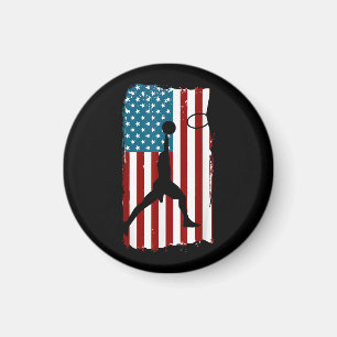 US American Flag Basketball Patriotic Athlete Prin Magnet