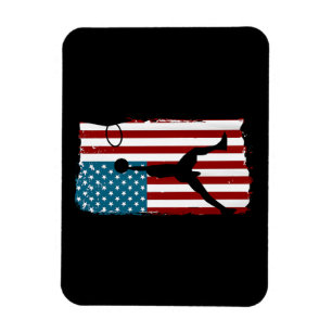US American Flag Basketball Patriotic Athlete Prin Magnet