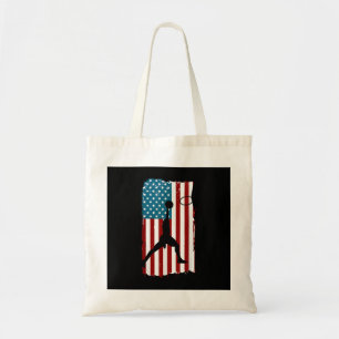US American Flag Basketball Patriotic Athlete Prin Tote Bag