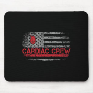 Us American Flag Cardiac Crew Cardiology Nurse Car Mouse Pad