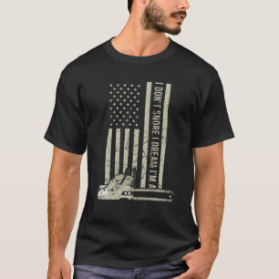 US American Flag Chainsaw Vintage Retro Lumberjack T-Shirt