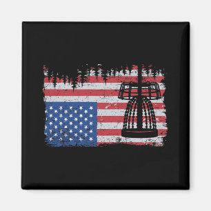 Us American Flag Disc Golf Sket Frisbee Vintage Di Magnet