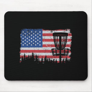 Us American Flag Disc Golf Sket Frisbee Vintage Di Mouse Pad