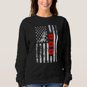 US American Flag Dog Sports Patriotic Dog Lover Pr Sweatshirt