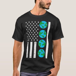 US American Flag Earth Day Vintage Patriotic Men W T-Shirt