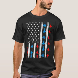 Us American Flag Fighter Jet 4th Of July Patriotic T-Shirt