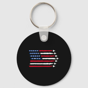Us American Flag Fighter Jets Patriotic Usa 4th Of Key Ring