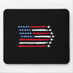 Us American Flag Fighter Jets Patriotic Usa 4th Of Mouse Pad
