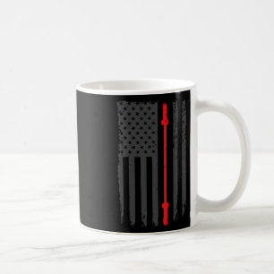 Us American Flag Fitness Gym Barbell Powerlifting Coffee Mug