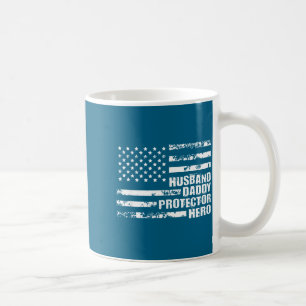 Us american flag for husband - daddy - protector - coffee mug