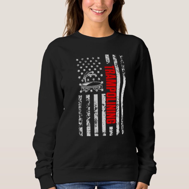 US American Flag Gymnastics Sports Patriotic Tramp Sweatshirt (Front)