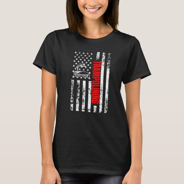 US American Flag Gymnastics Sports Patriotic Tramp T-Shirt (Front)