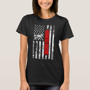 US American Flag Horse Sports Patriotic Harness R T-Shirt