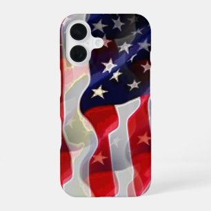 US American Flag iPhone 16 Case