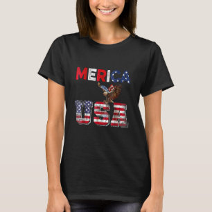 Us American Flag Patriotic 4th Of July Bald Eagle  T-Shirt