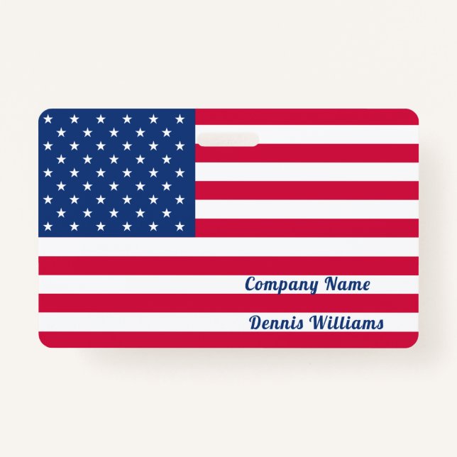 US / American Flag | Personalised ID Badge (Front)