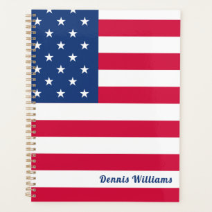US / American Flag Personalised Planner