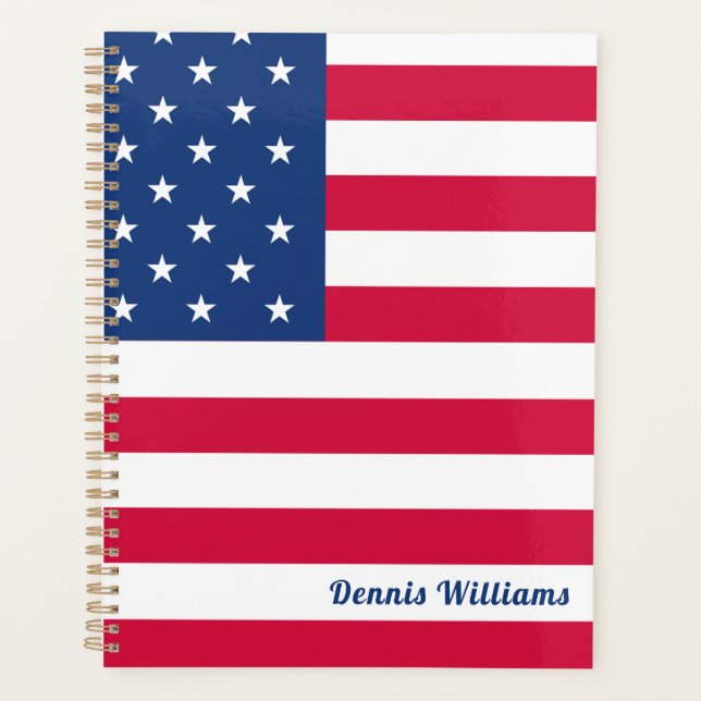 US / American Flag | Personalised Planner (Front)