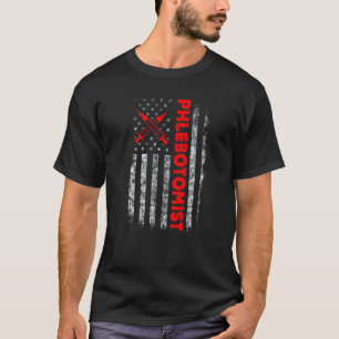 Us American Flag Phlebotomy Technician Phlebotomis T-Shirt