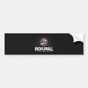 US American Flag Pickleball Player Bumper Sticker