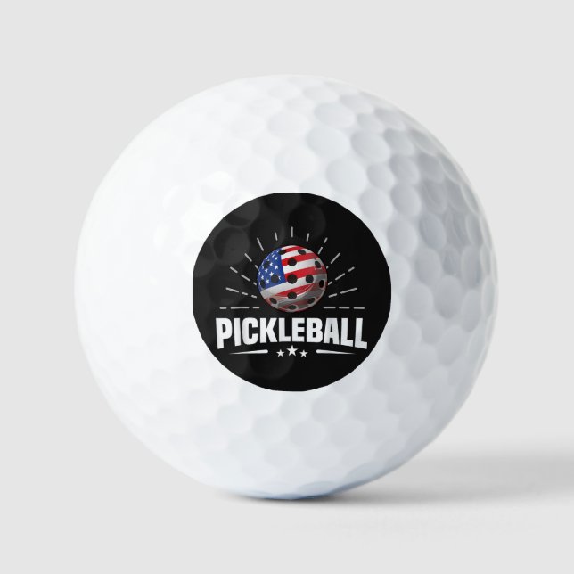 US American Flag Pickleball Player Golf Balls (Front)