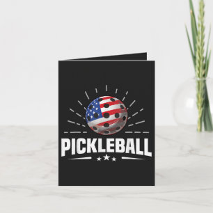 US American Flag Pickleball Player Holiday Card