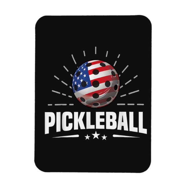 US American Flag Pickleball Player Magnet (Vertical)