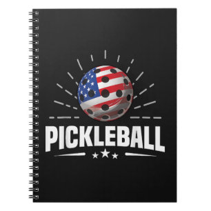 US American Flag Pickleball Player Notebook