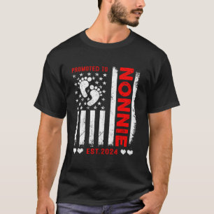 Us American Flag Promoted To Nonnie 2024 Mother'S T-Shirt