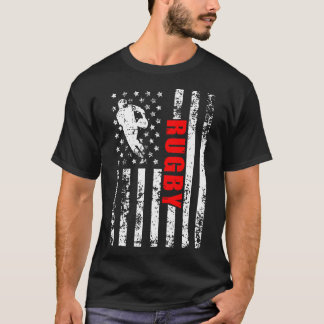 Us American Flag Rugby Patriotic Rugby T-Shirt